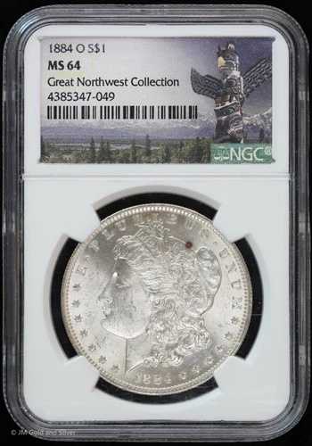 1884-O 1ドル モルガン銀貨 NGC MS 64 | グレートノースウェストコレクション UNC BU