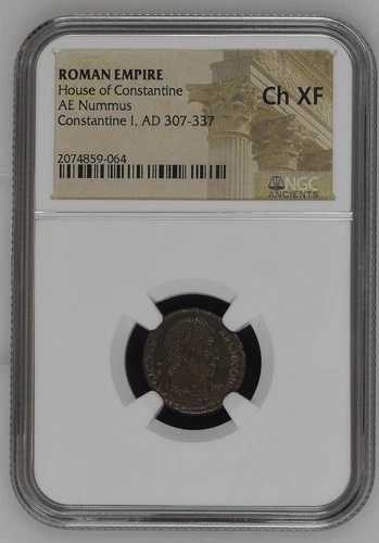 NGC ( Ch XF ) AE コンスタンティヌス1世のヌムス NGC認定ローマ青銅|WORLD RESOURCE【QUEEN店】