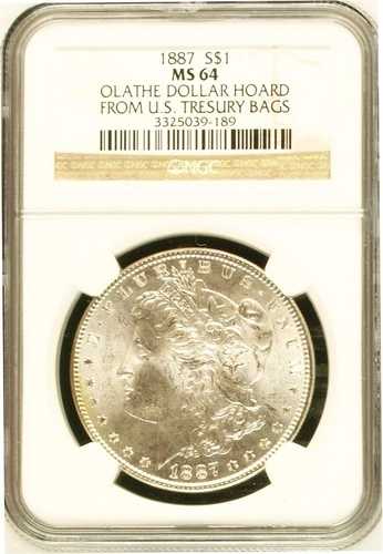 1887年モルガン銀貨 NGC MS-64 オレイサ・ドル・ホード
