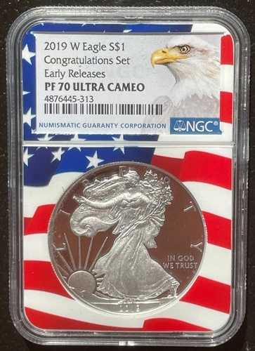 2019-W $1 シルバー アメリカンイーグル NGC PF70 早期リリースおめでとうございます : 06662