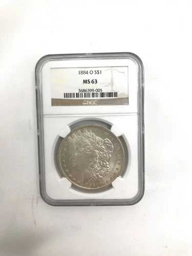 1884-O モルガン銀貨 1ドル ? NGC MS63 (NJL022311)