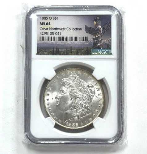 1885-O モルガン銀貨 NGC MS64 グレートノースウェストコレクション
