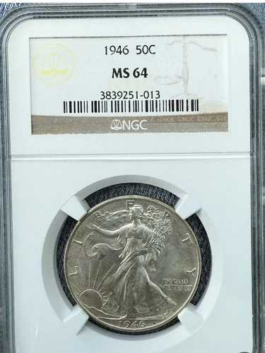 1946年ウォーキング・リバティ・ハーフ PCGS MS64 NCG認定 0.50セントコイン USA-P 送料無料