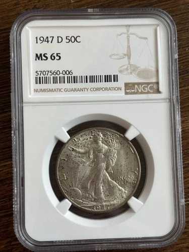 1947-D ウォーキング・リバティ・ハーフダラー ? NGC MS65 ? キー・レイト・デート ? デンバー造幣局