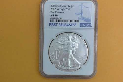 2022-W バーニッシュド シルバー イーグル NGC MS70 初公開