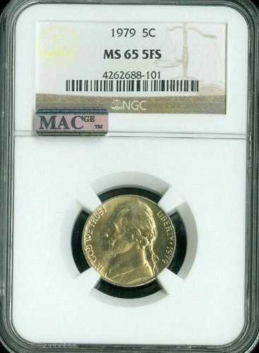1979年 ジェファーソン ニッケル NGC MS65 FS 2ND FINEST 非常に希少 スポットレス *