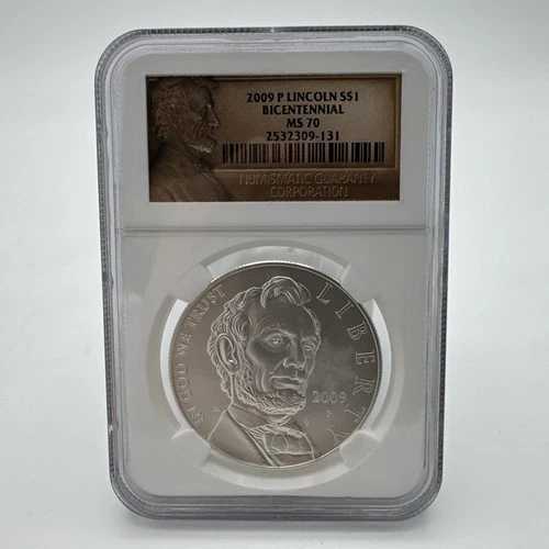 2009-P リンカーン生誕200周年記念銀貨 $1 NGC MS70