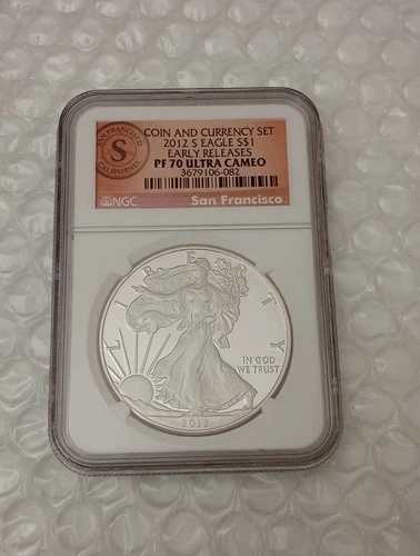 アメリカ1ドル、アメリカン・シルバー・イーグル 2012-S. NGC. PF 70 ウルトラカメオ