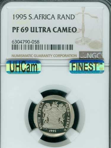 1995年 南アフリカ 1ランド NGC PF69 MAC UHCam 最高級MAC スポットレス *