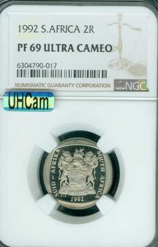 1992年 南アフリカ 2ランド NGC PF69 MAC UHCam 2ND 最高級グレード MAC スポットレス *