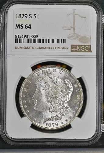1879年 S モルガン銀貨 NGC MS-64