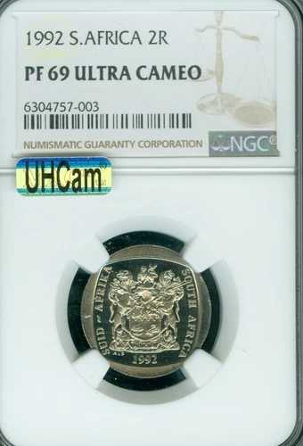 1992年 南アフリカ 2ランド NGC PF69 MAC UHCam 2ND 最高級グレード MAC スポットレス *
