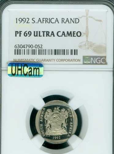1992年 南アフリカ 1ランド NGC PF69 MAC UHCam 最高級MAC スポットレス *