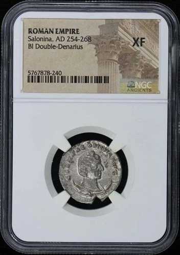 サロニナ、西暦254-268年 ローマ帝国 BI ダブルデナリウス NGC XF 48,180円