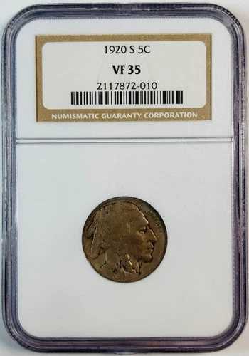 1920年SバッファローニッケルNGC VF-35