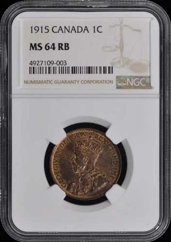 1915年 カナダ 1C NGC MS64RB