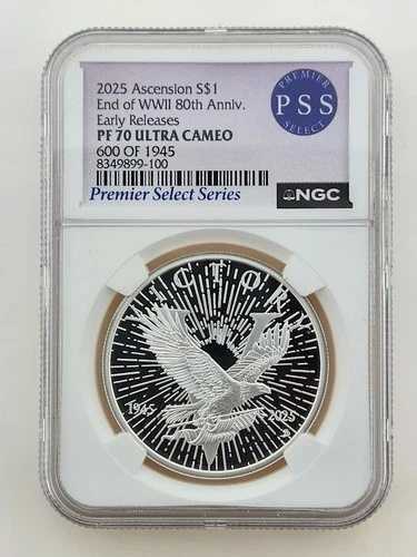 2025年 アセンション 第二次世界大戦終結80周年記念 NGC PF70 ウルトラカメオ ER