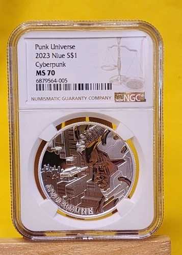 2023年 NIUE ～サイバーパンク ザ パンク ユニバース～ 1オンス シルバーコイン～NGC MS70