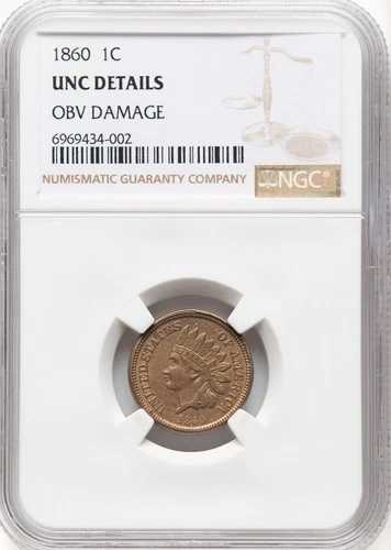 1860年インディアンヘッドセント1セントNGC UNC詳細