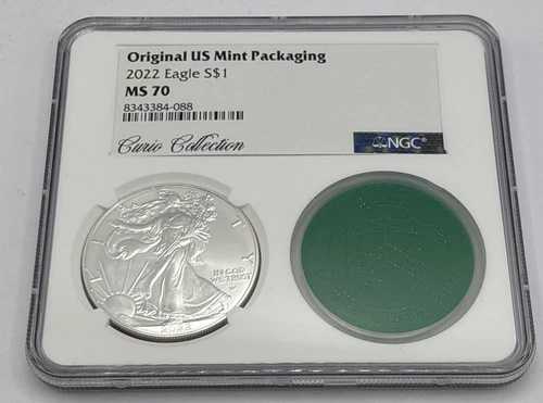 2022年 キュリオコレクション オリジナル米国造幣局パッケージ 1ドル シルバーイーグル NGC MS70 46,200円