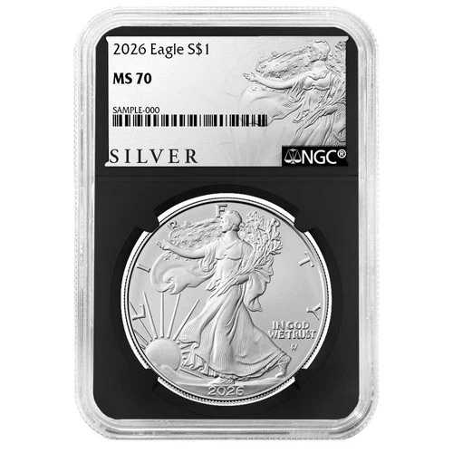 プレセール - 2026年 $1 アメリカン シルバー イーグル NGC MS70 ALS ラベル レトロ コア