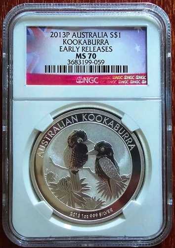 2013P オーストラリア S$1 クッカバラ、NGC MS 70、早期リリース