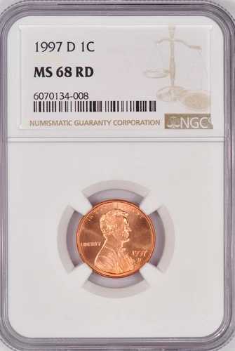1997 D リンカーン記念館セント NGC MS 68 RD ジェムレッドコイン 1C