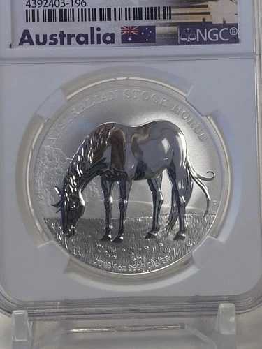 2016-P オーストラリア「ストックホース」シルバー $1 NGC MS70 コイン - 初回製造500枚のうちの1枚 46,200円