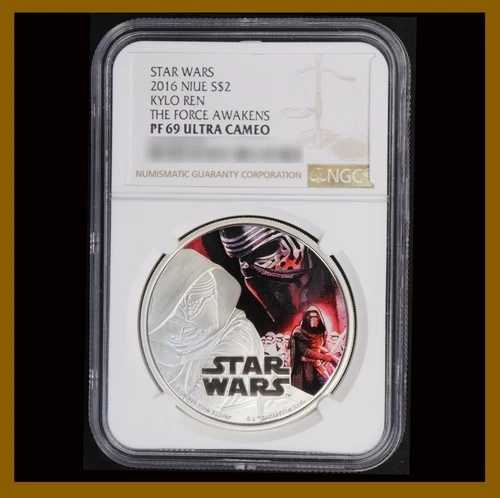 スターウォーズ プルーフ 1オンス シルバーコイン 2016年 カイロ・レン フォースの覚醒 NGC PF 69 46,200円