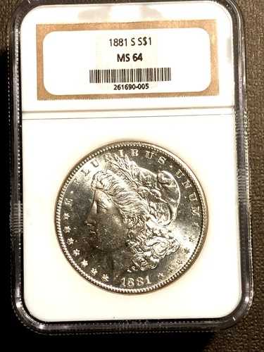 1881-S、NGC MS64、モルガン銀貨、ブリリアントラスター