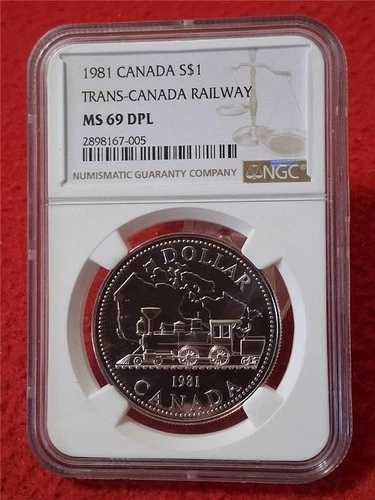 1981年 カナダ S$1 トランスカナダ鉄道 NGC MS 69 DPL #MF-5152