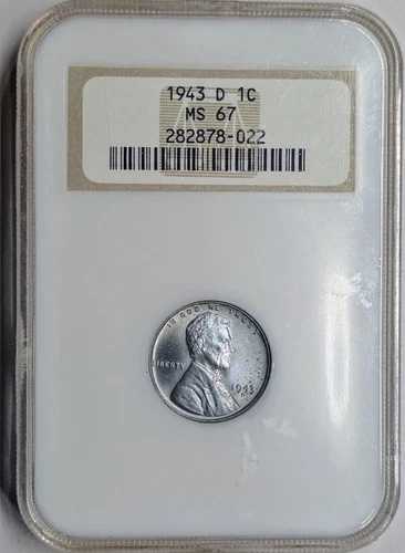 1943年 D Gem BU NGC MS67 リンカーン・セント・オールド・ファッティ・ホルダー