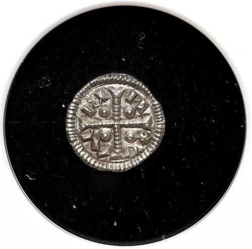 中世ハンガリー。コロマン1世（1095-1116年）。銀貨デナール、十字型、NGC MS62