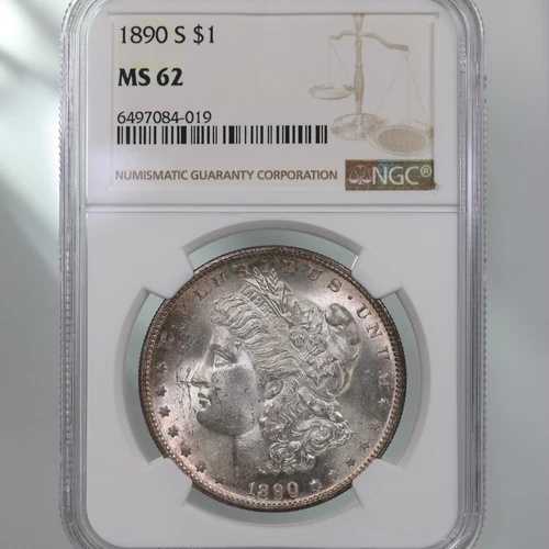 1890-S モルガン $1 NGC認定 MS62 サンフランシスコ造幣局発行 米国銀貨