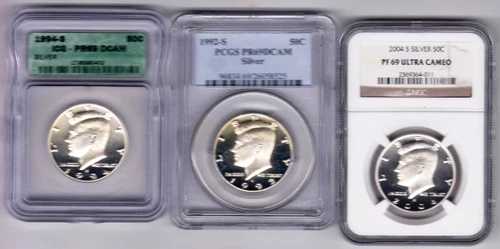 シルバープルーフケネディハーフダラー:1992-S、1994-S、2004-S|WORLD RESOURCE【QUEEN店】