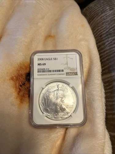 2008年 (P) アメリカン シルバー イーグル NGC MS 69 ブラウンラベル