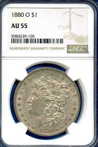 1880 O NGC AU55 モルガン銀貨 1ドル 米国造幣局 希少キーデイトコイン 1880-O AU-55
