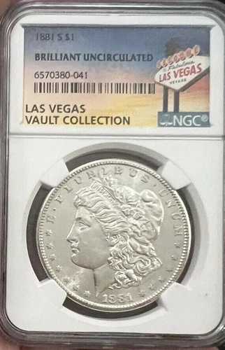 1881-S モルガン・ダラー NGC ブリリアント 未流通 ラスベガス金庫コレクション