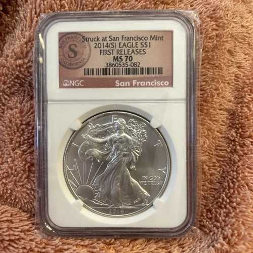 2014年 サウスアメリカン シルバーイーグル ファーストリリース NGC MS70 サンフランシスコ