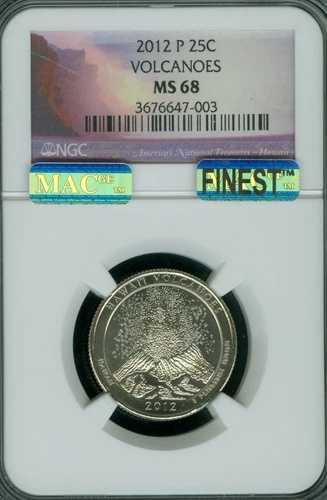 2012 P VOLCANOES ロゴ クォーター NGC MS68 MAC 最高品質 & スポットレス。 46,200円