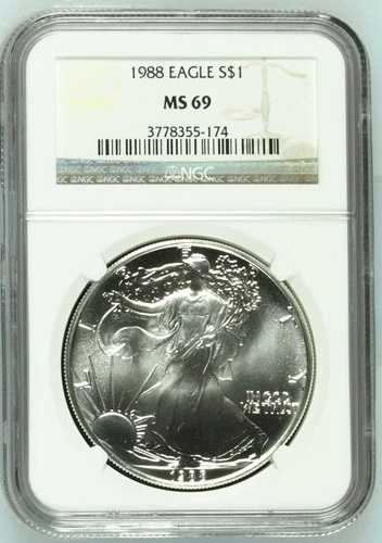 1988年アメリカンシルバーイーグル、NGC MS 69