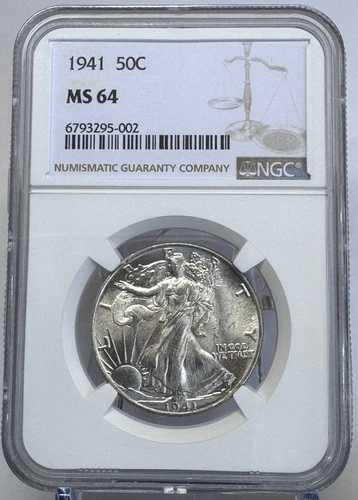 1941年ウォーキング リバティ ハーフ ドル NGC MS64 美しい!
