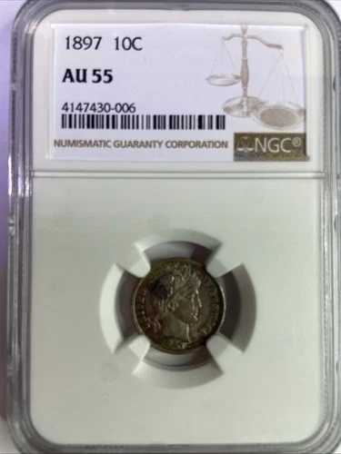1897年 バーバーダイム NGC AU55