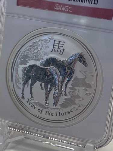 2014年 午年 オーストラリア 1ドル銀貨 NGCグレード MS70 1/1000枚