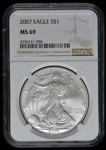2007年アメリカンシルバーイーグル、NGC MS 69