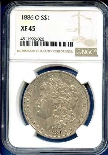 1886 O NGC XF45 モルガン銀貨 1ドル 米国造幣局 希少キーデイトコイン 1886-O XF-45