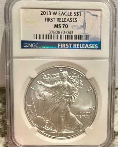 ~2013-W~アメリカン シルバー イーグル~NGC~MS70~”ファースト リリース”~ブルー ラベル”~完璧!~