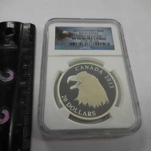 2013年 カナダ 20ドル 白頭鷲 シルバー ラウンドコイン NGC PF70 ウルトラカメオ アーリーリリース
