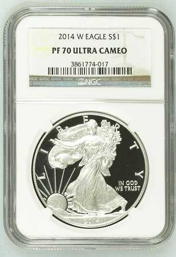 2014年 W アメリカン シルバー イーグル、NGC PF 70 ウルトラ カメオ