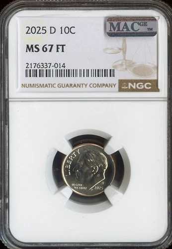 2025-D ルーズベルト ダイム NGC MS67 FT MAC 品質。